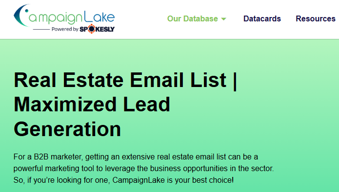 CampaignLake Real estate email list
