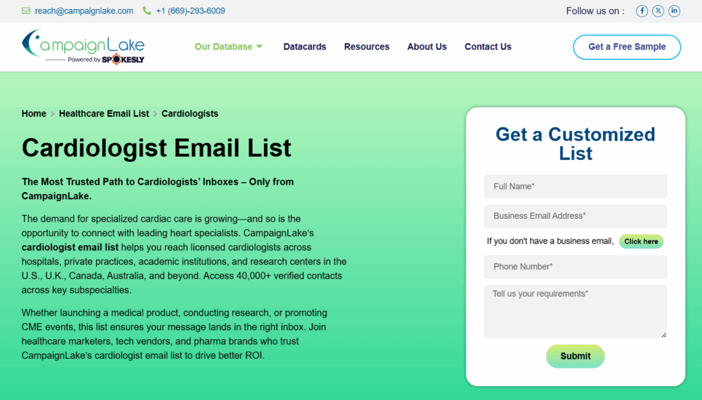 Cardiologist email list