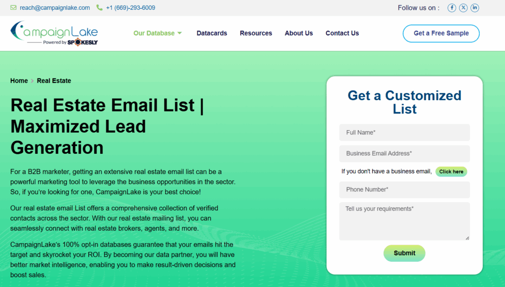 real estate email list