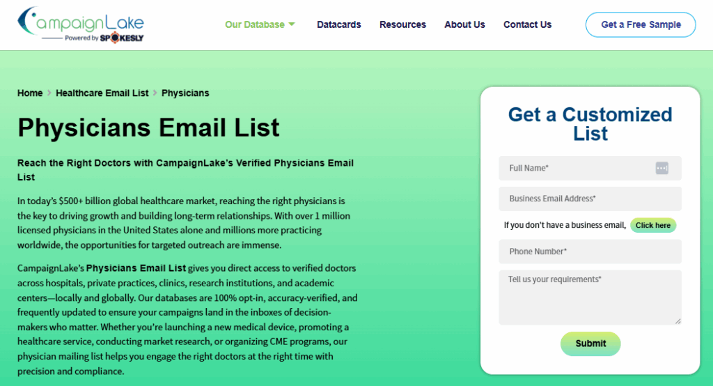 Physicians email list