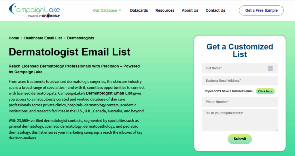 dermatologist email list