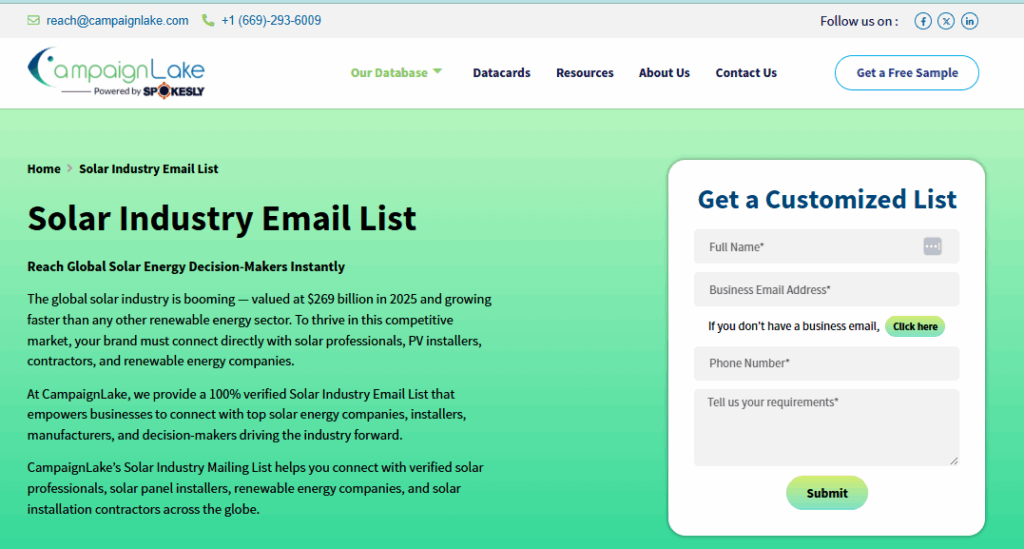 solar industry email list