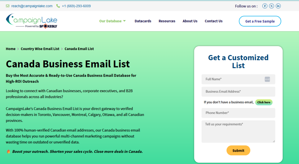 canada email list